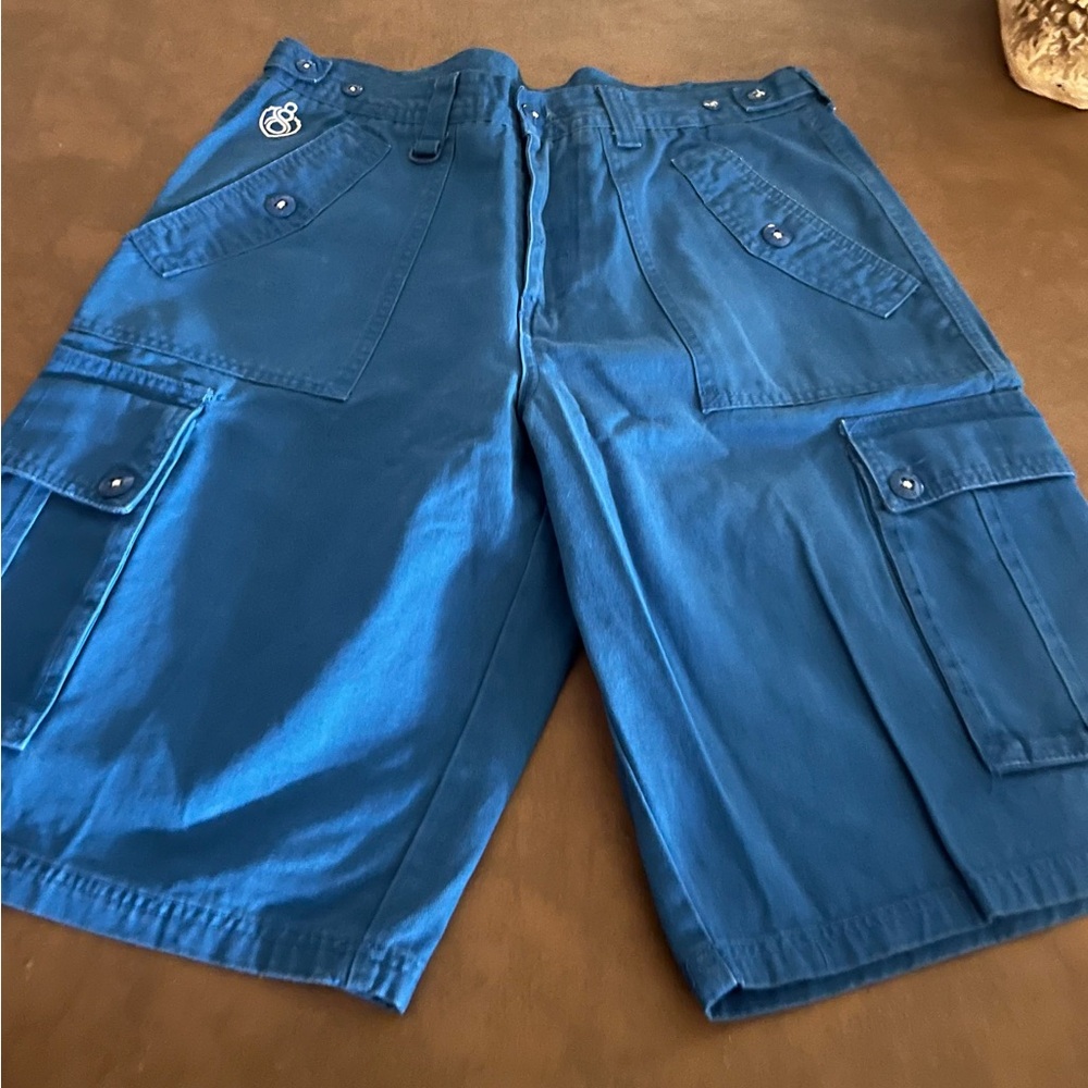 Men's Blue Cargo Shorts